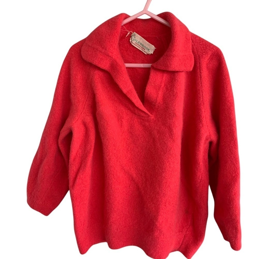 Vintage Lambs Wool Angora Sweater 50s 60s Small Size Shrunk Women’s V-neck